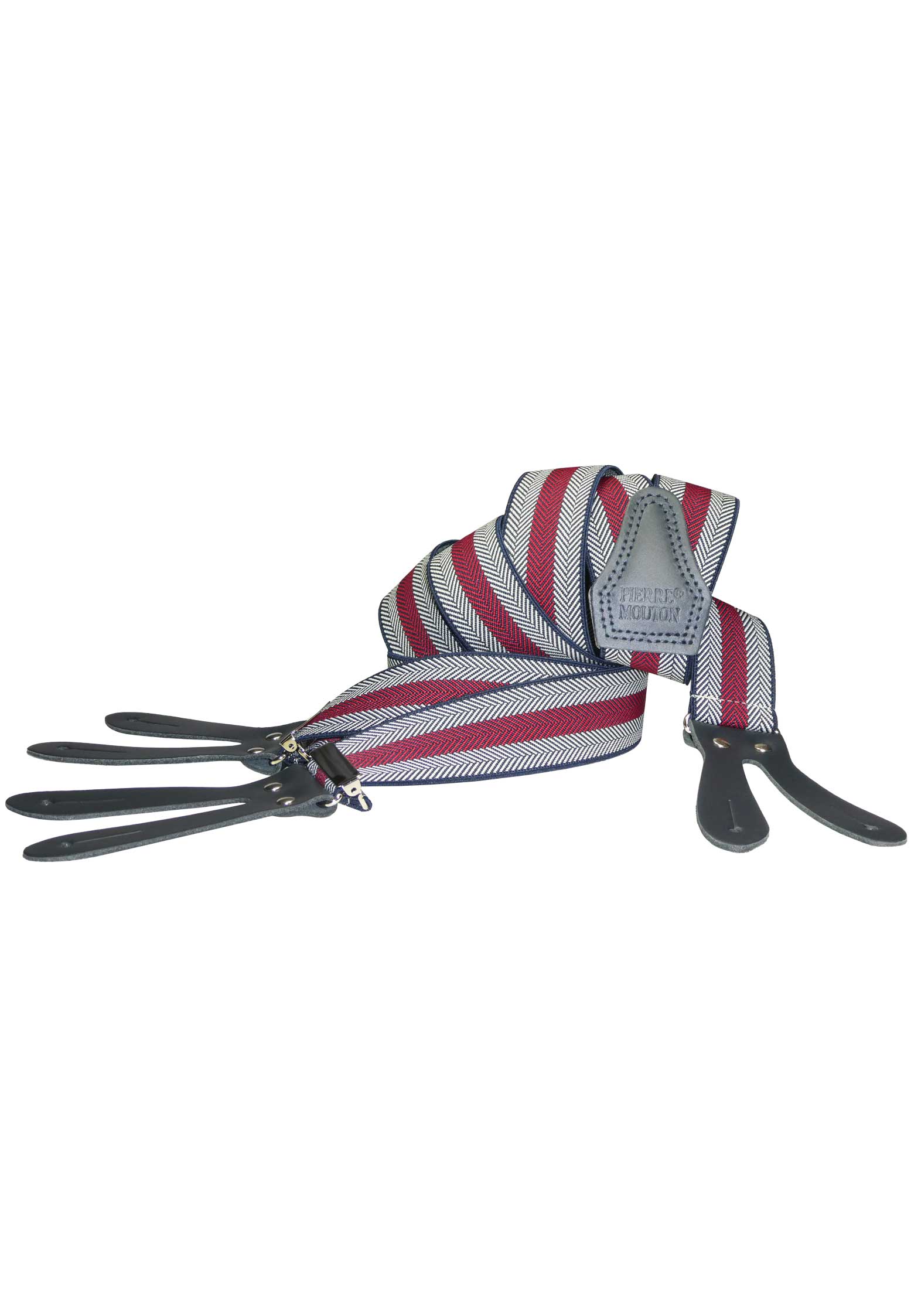Chevron Bretel rood met Leertjes